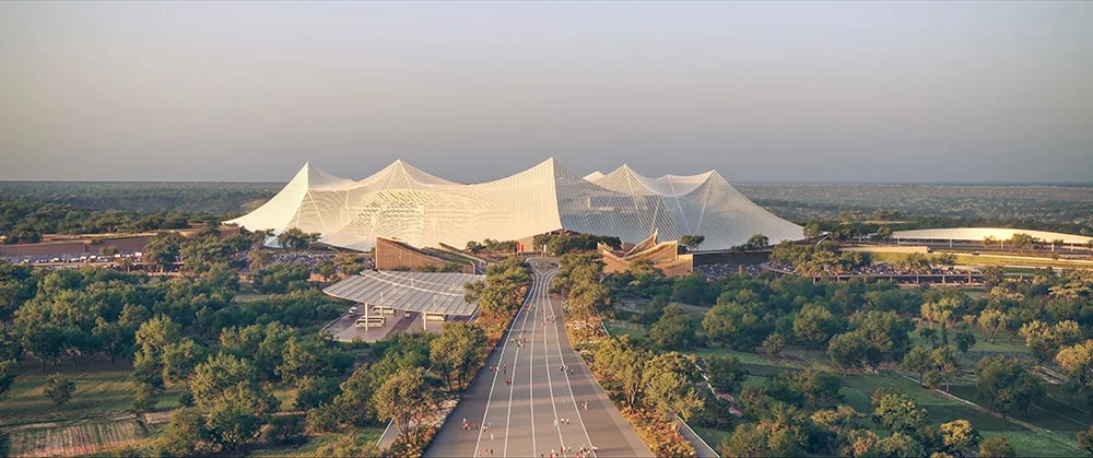 Grand Stade Hassan II as Morocco's proof-of-execution credential for the 2030 World Cup